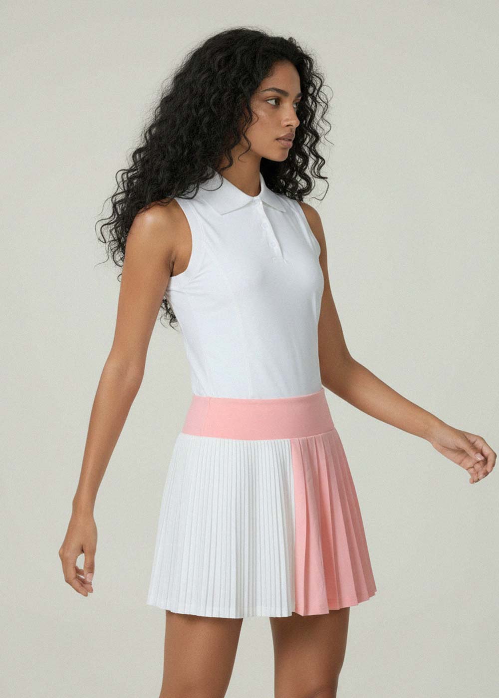 Color Block Pleated Tennis Skort