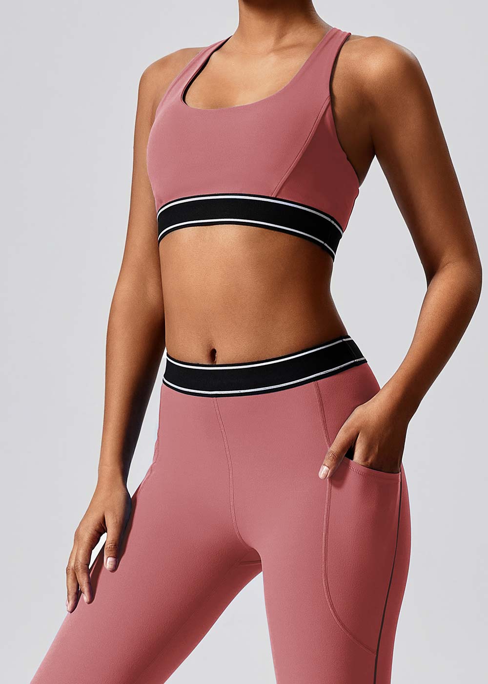 Contrast Color Sports Yoga Bra