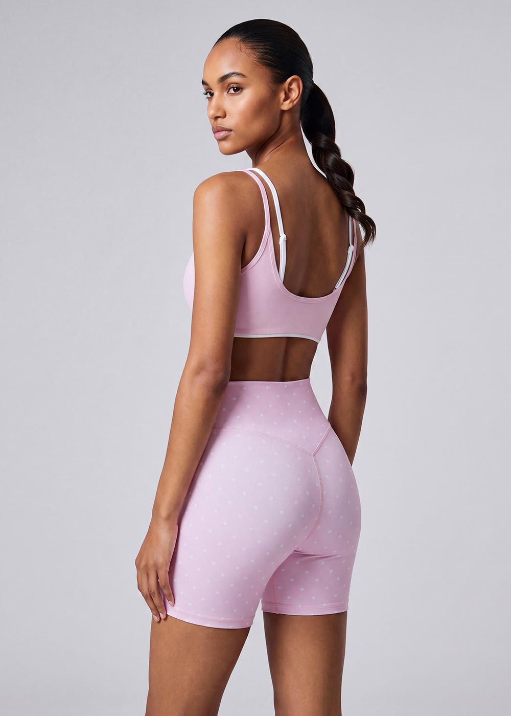 Thin Strap Double-Layer Print Sports Bra