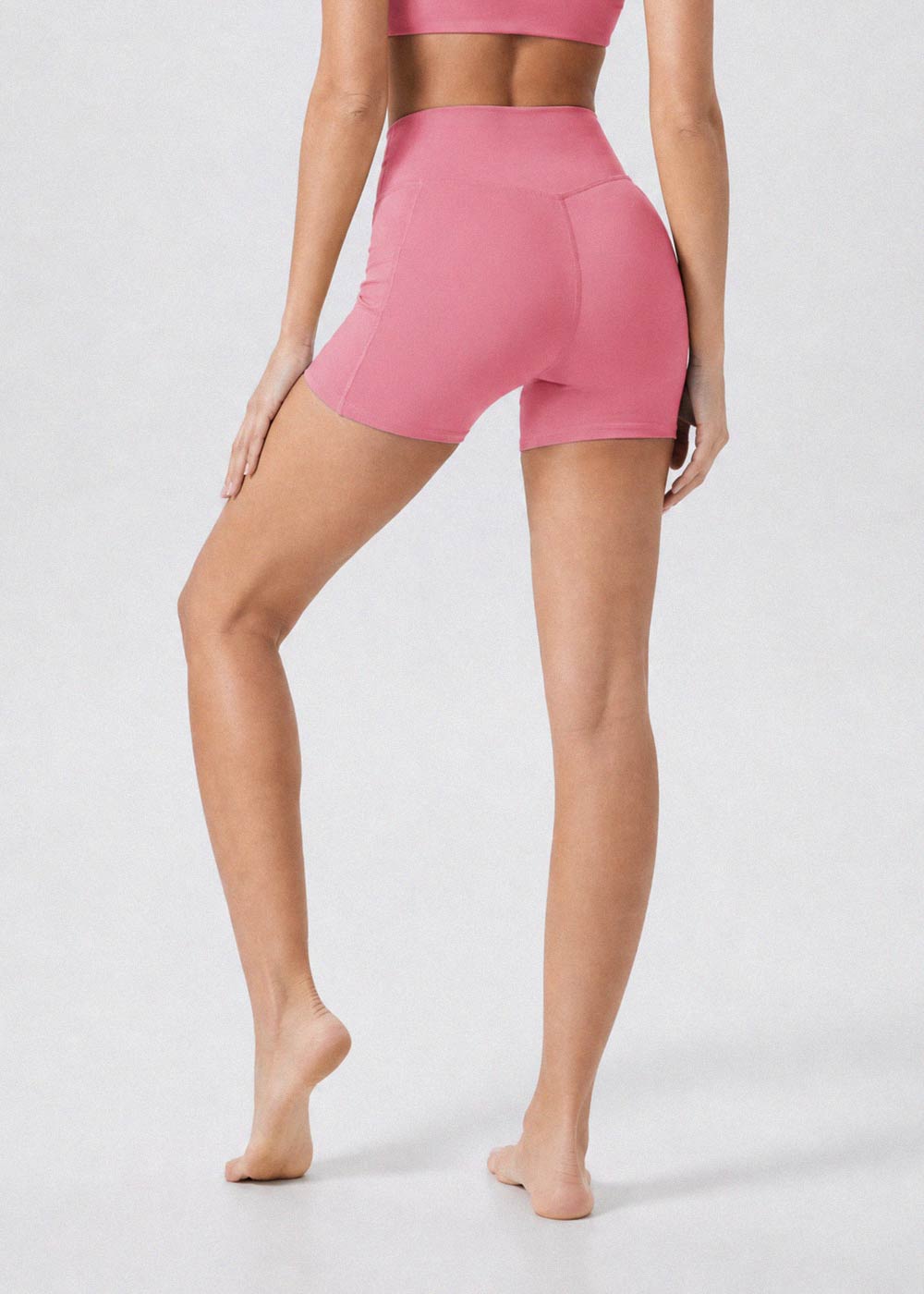 Twist-Waist Biker Shorts with Pockets