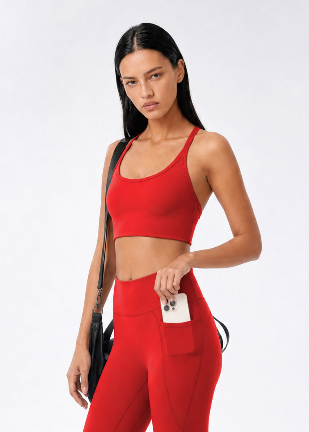 Y-Back Workout Crop Cami Sports Bra