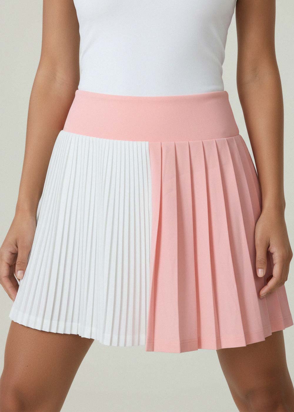 Color Block Pleated Tennis Skort