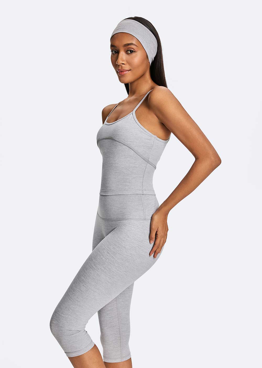 Grey Thin Strap Fitness Camisole