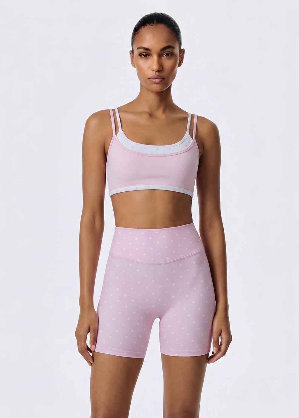 Dot Printed Compression Yoga Shorts
