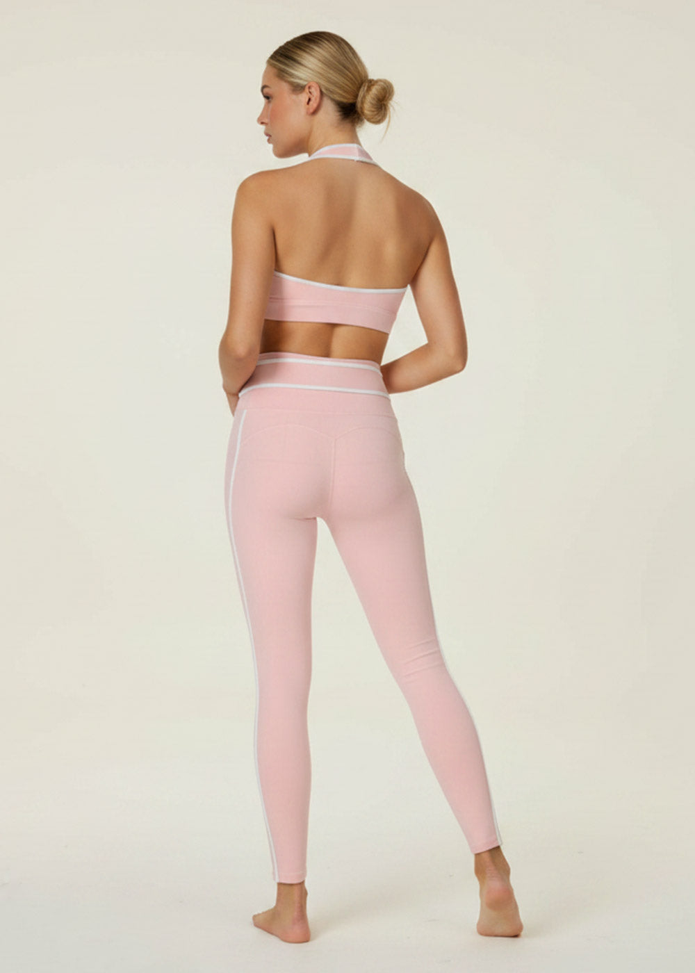 Tie‑Waist Side Stripe Yoga Leggings