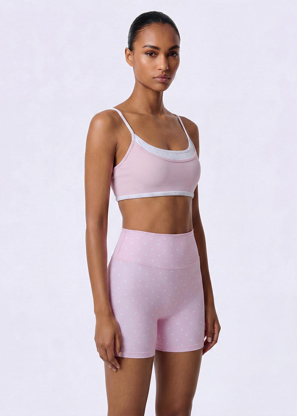 Thin Strap Double-Layer Print Sports Bra