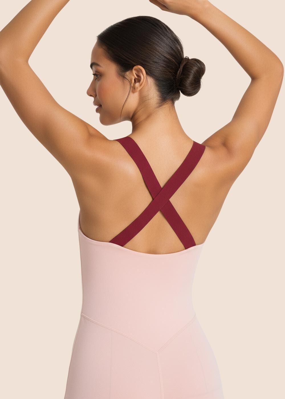 Twist Front Flare Jumpsuit Cross Back Yoga Onesie