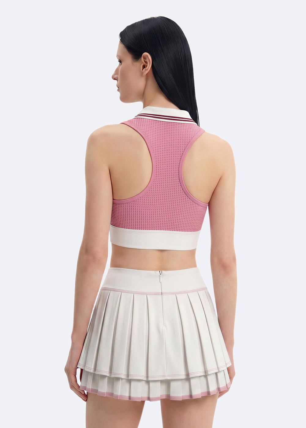 Tennis Polo Crop Top Skirt 2 Pieces Sets