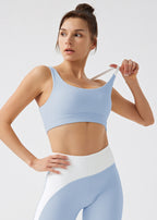 Asymmetric Straps Ribbed Bra