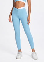 Contrast Color Butt-Lifting Yoga Leggings - front1