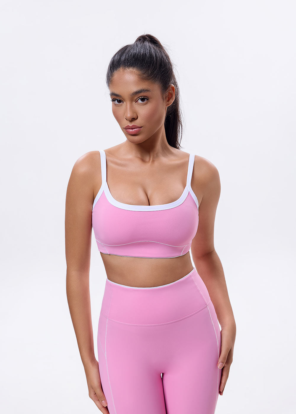 Contrast Trim Convertible Sports Bra