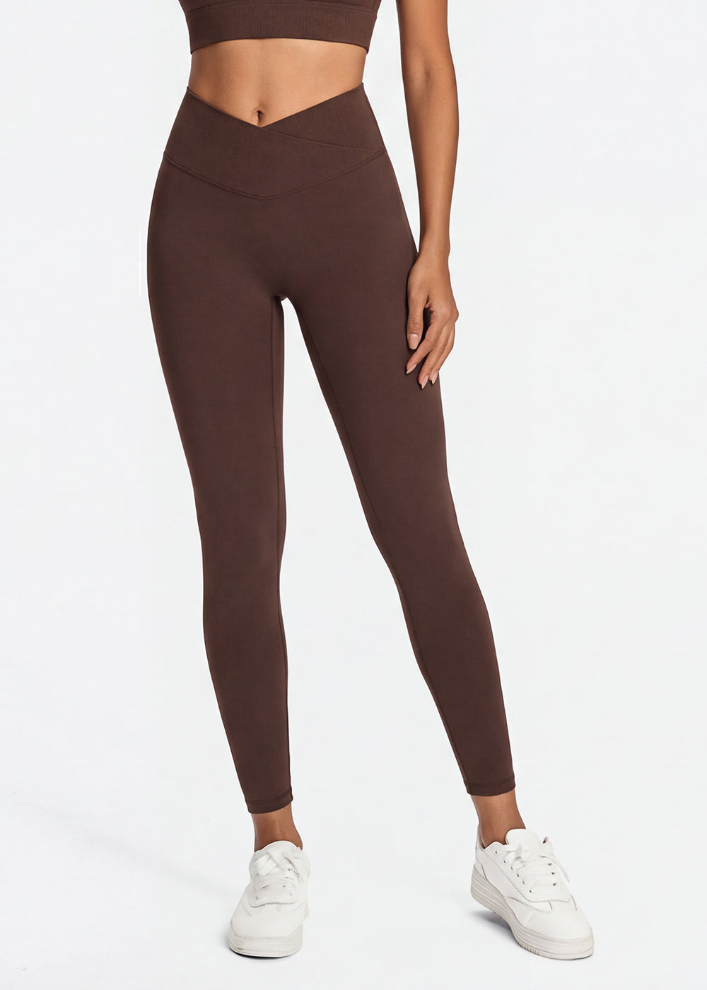 V-Waist Butt-Lifting Yoga Leggings - front bottom2