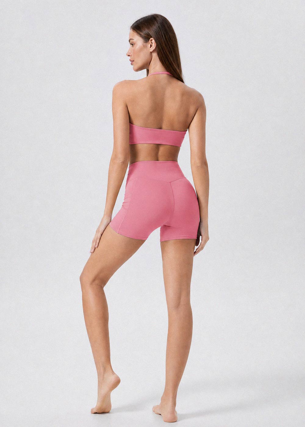 Twist-Front Halter Sports Bra