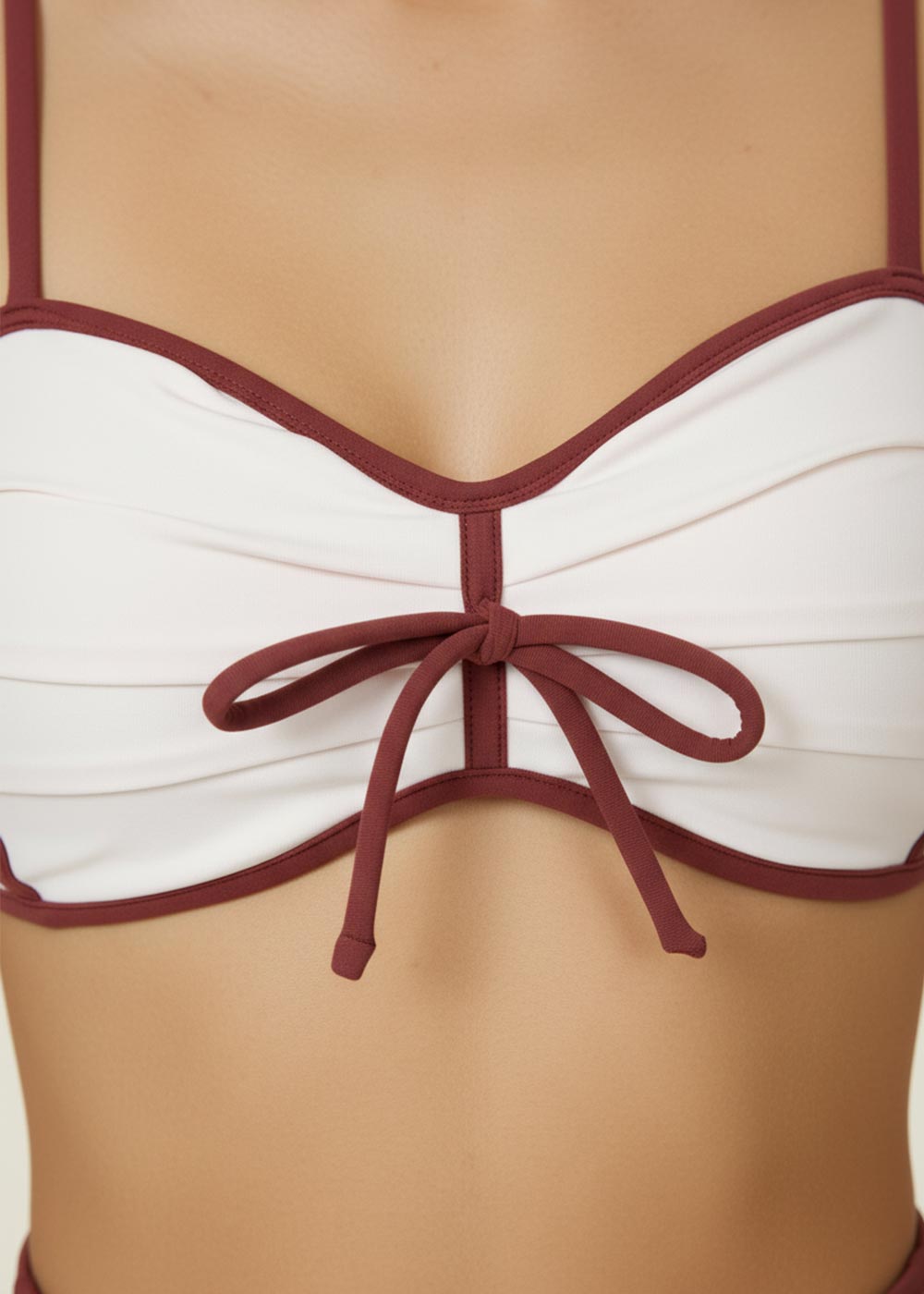 Sweetheart Neck Tie‑Front Spaghetti Strap Fitness Bra