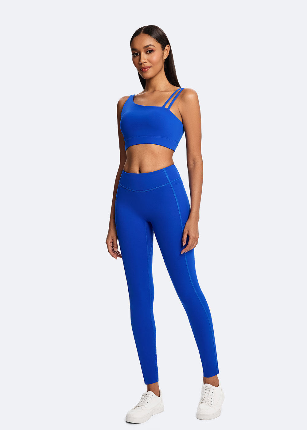 Asymmetric Strap Open-Back Sports Bra