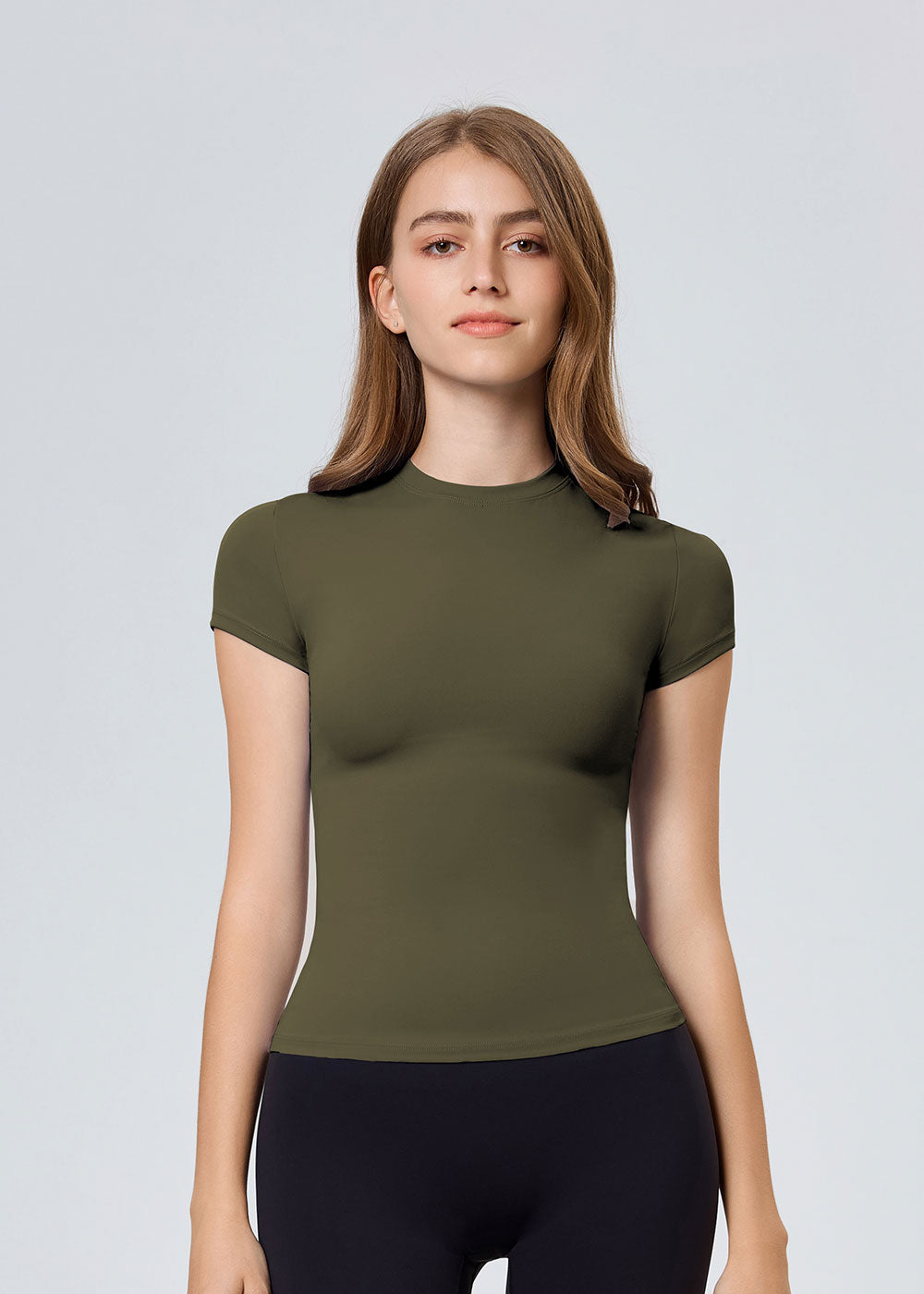Crew Neck Slim-Fit Short-Sleeve Athletic Top