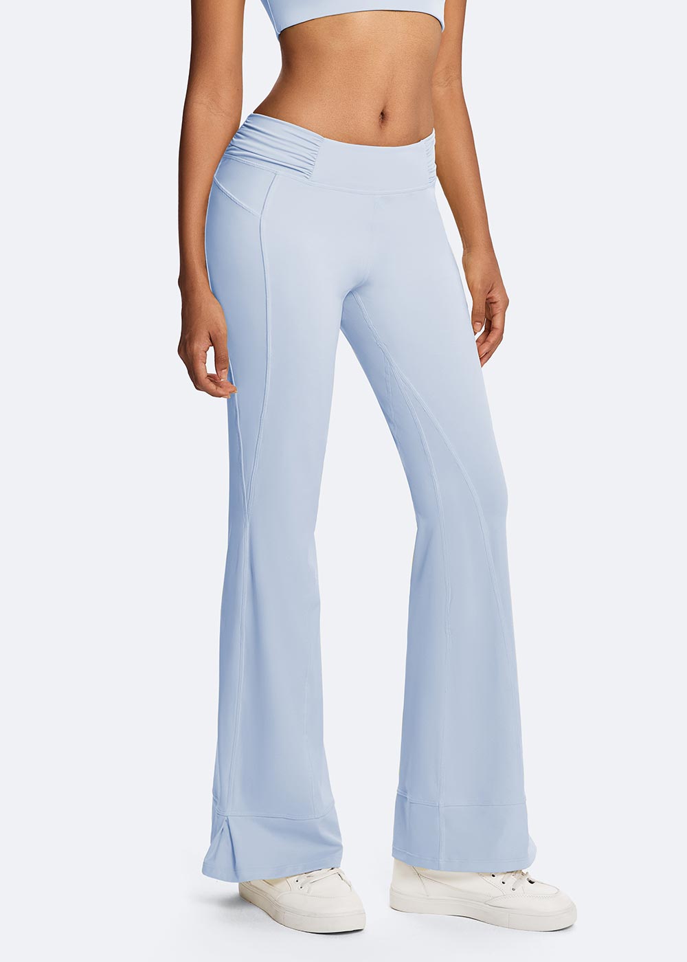Linear-Accented Casual Flare Legging Sky Blue