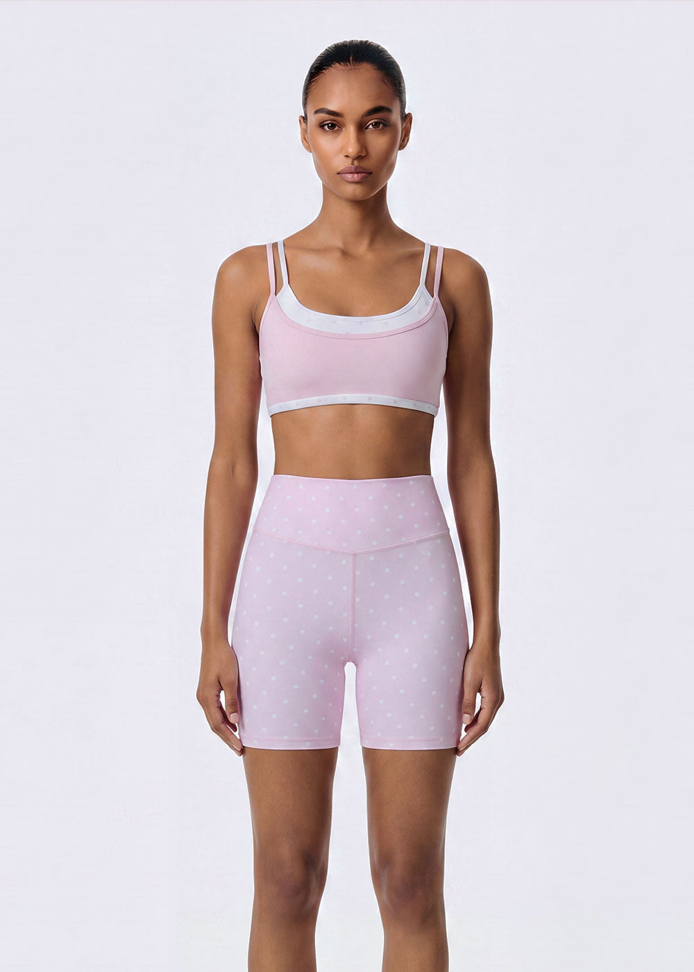 Thin Strap Double-Layer Print Sports Bra
