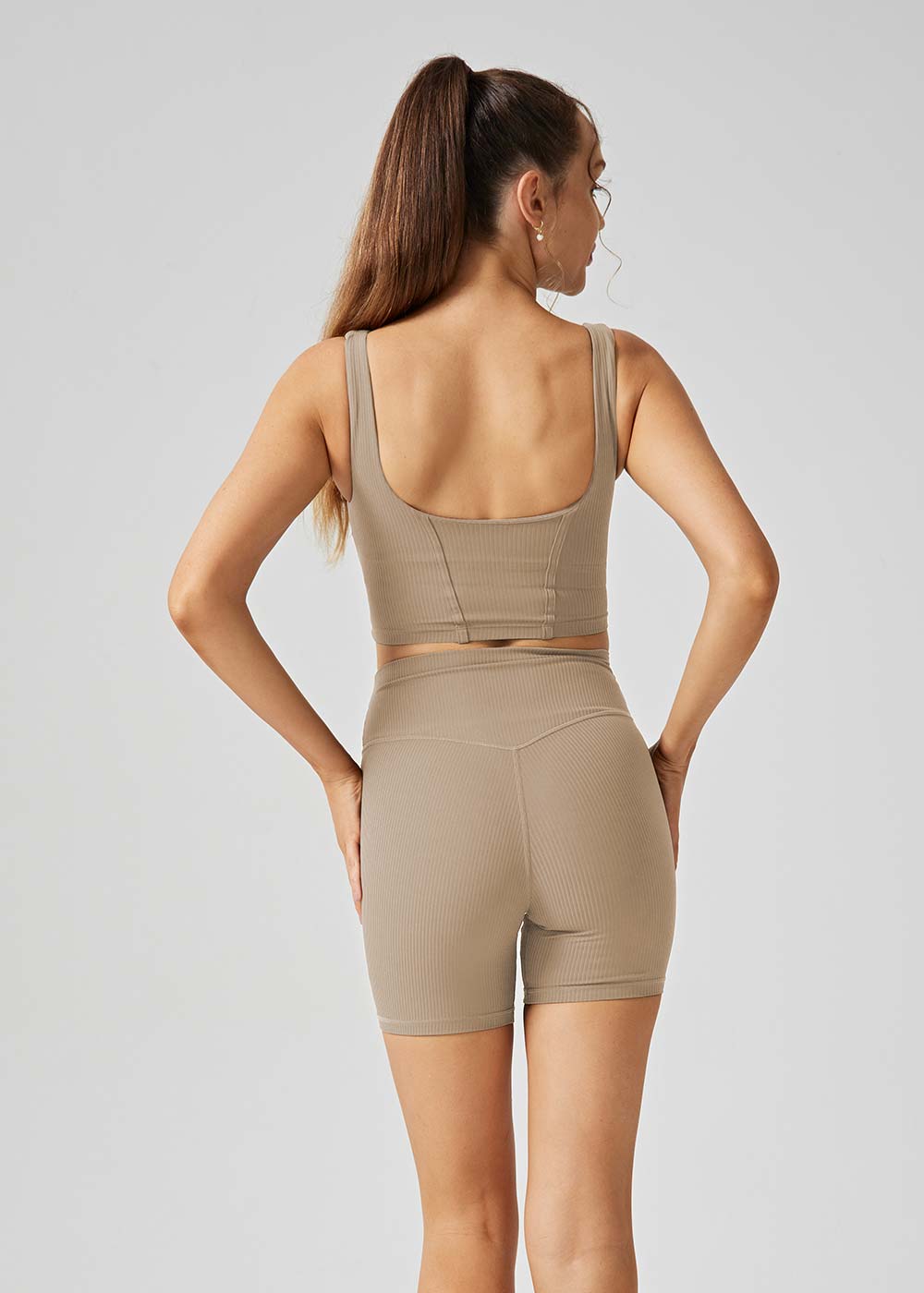 High Waist Ribbed Biker Shorts