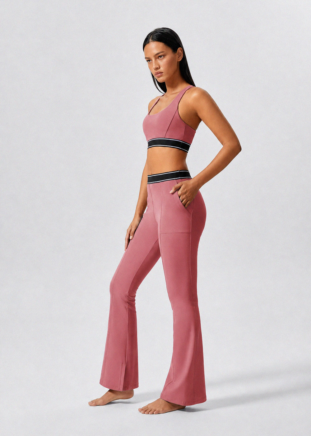 Pocket Flare Leggings with Butt-Lifting