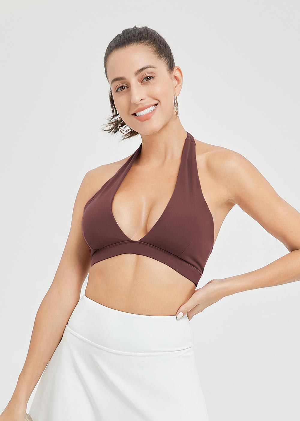 Halter Cross Wrap Sports Bra