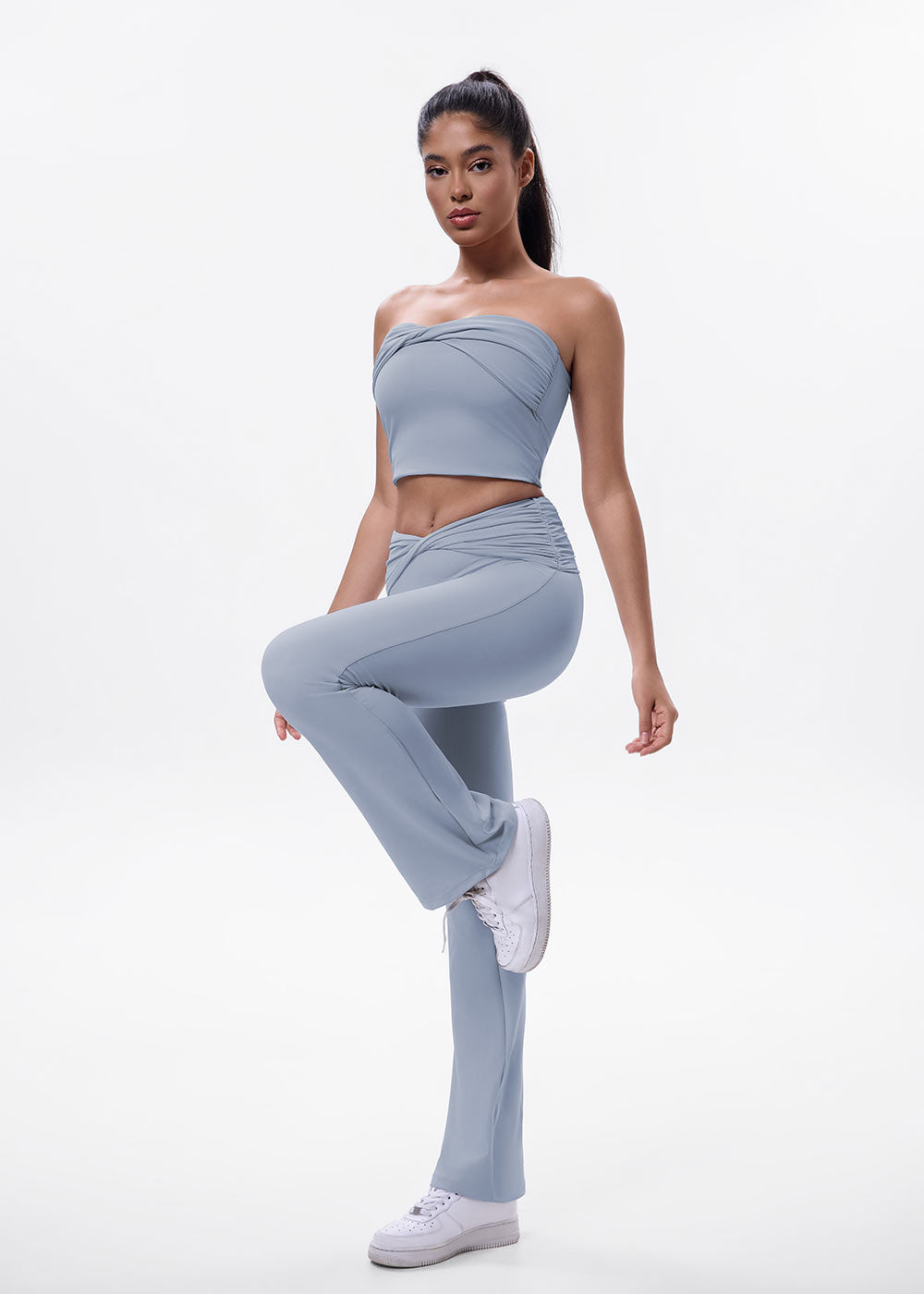 Twist Waist Flared Yoga Pants