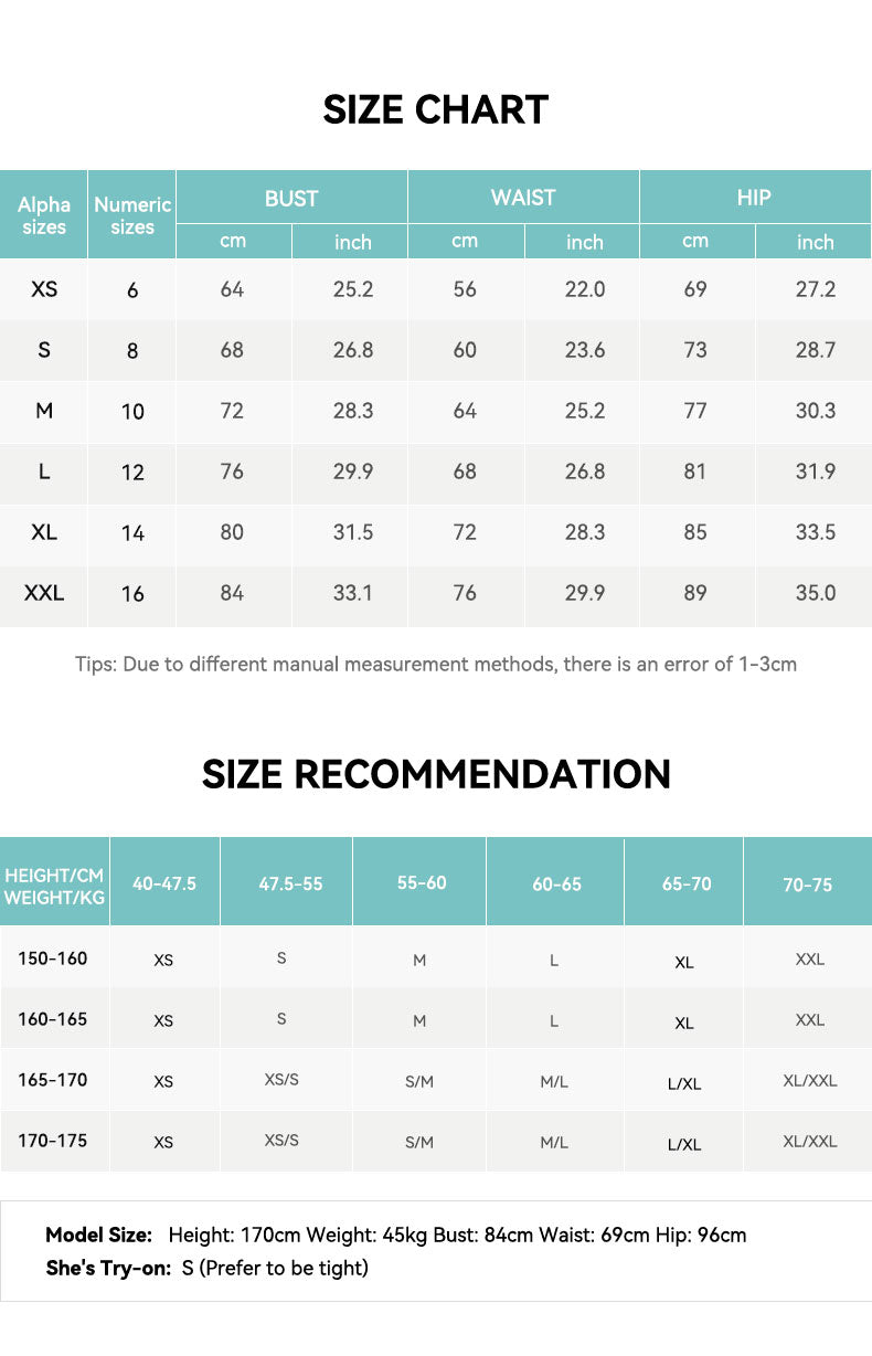 Yoga Jumpsuit Size Chart