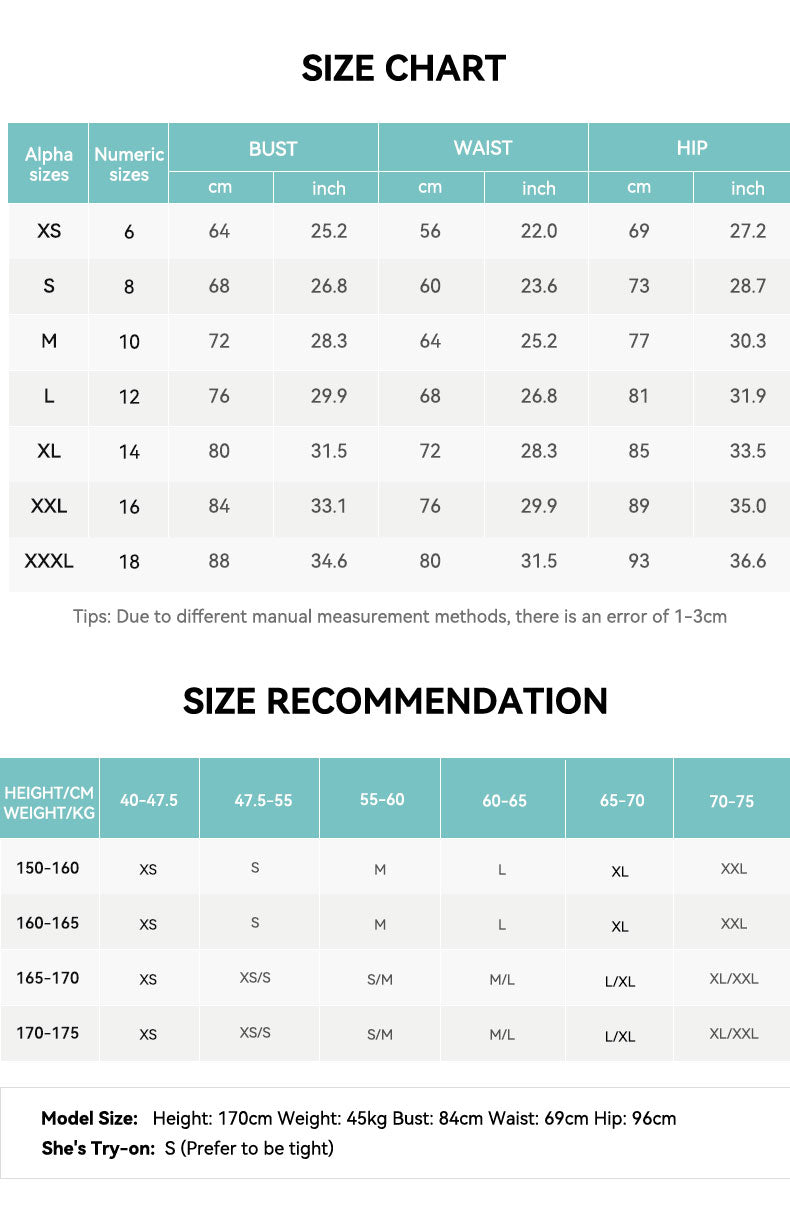 Yoga Jumpsuit Size Chart