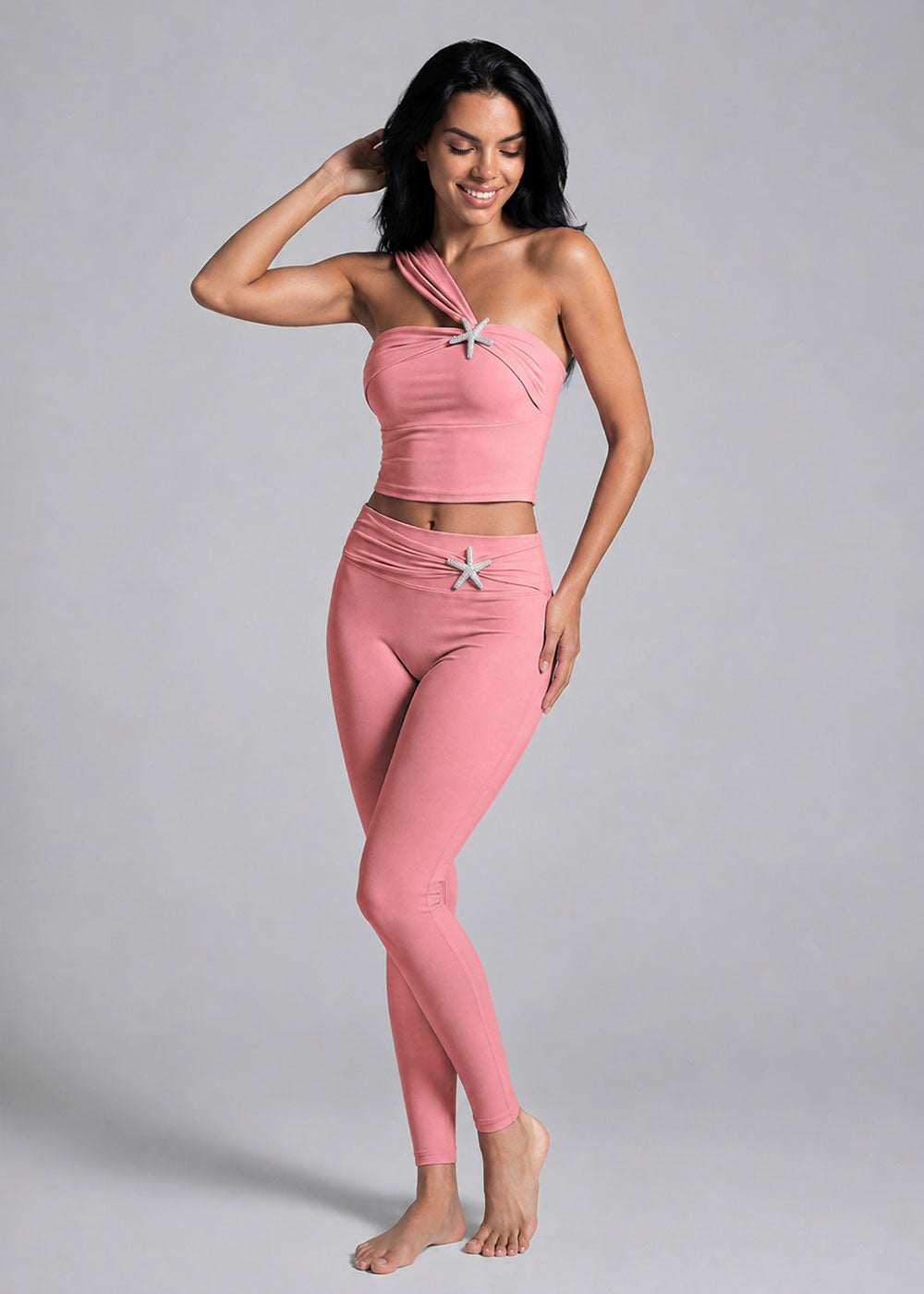 One Shoulder Twist Ruched Top