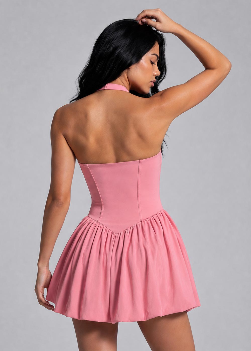 Halter Puff Dress Built in Shorts