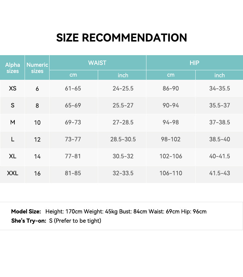 Women's Sports Pleated Skirt Size Chart