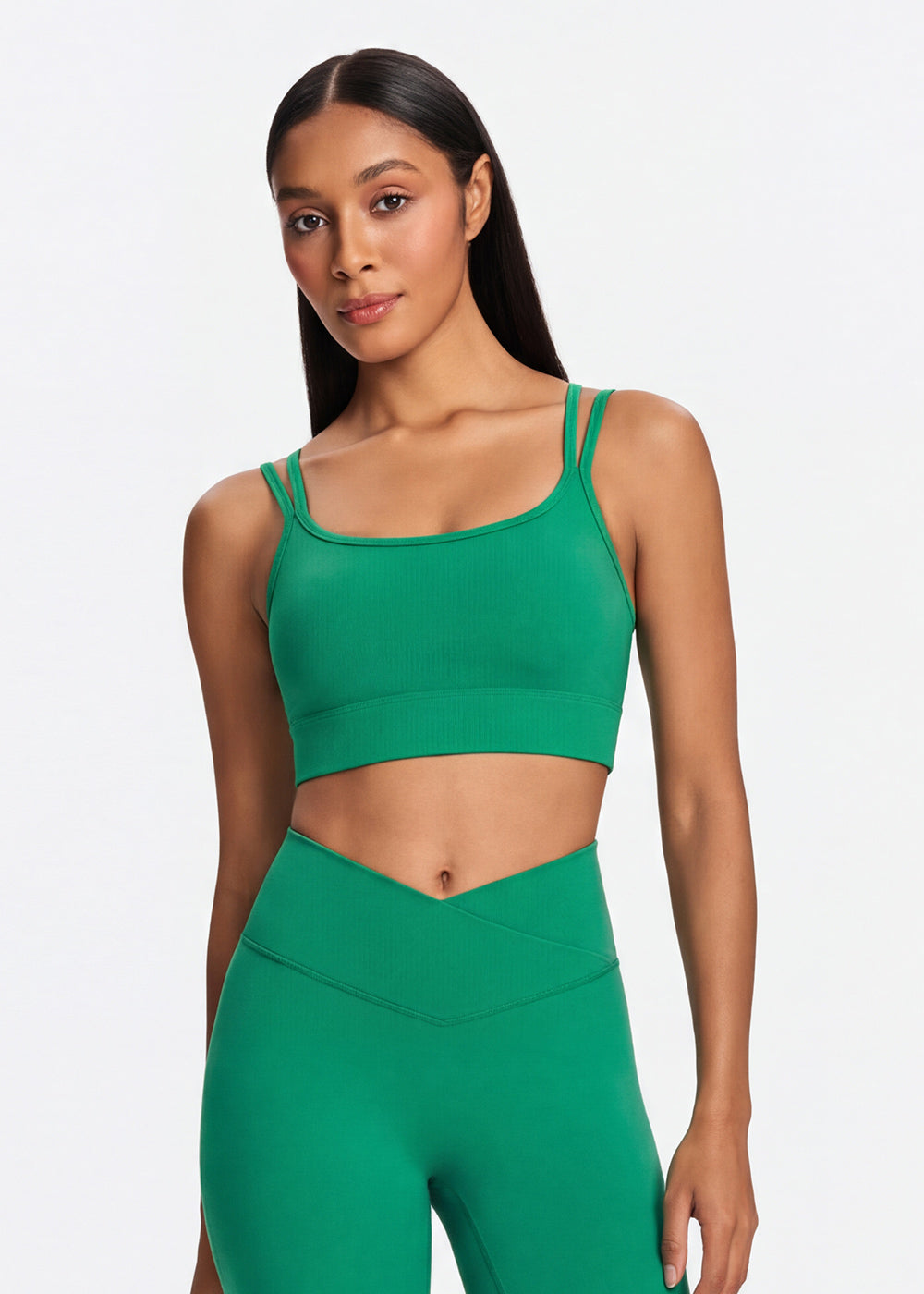Double Strap Back Sports Bra - front3