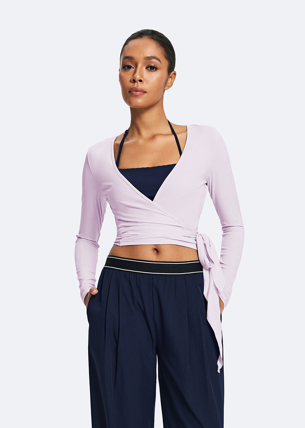 2-Way Wrap Yoga Crop Top – FLOWGLOWEAR