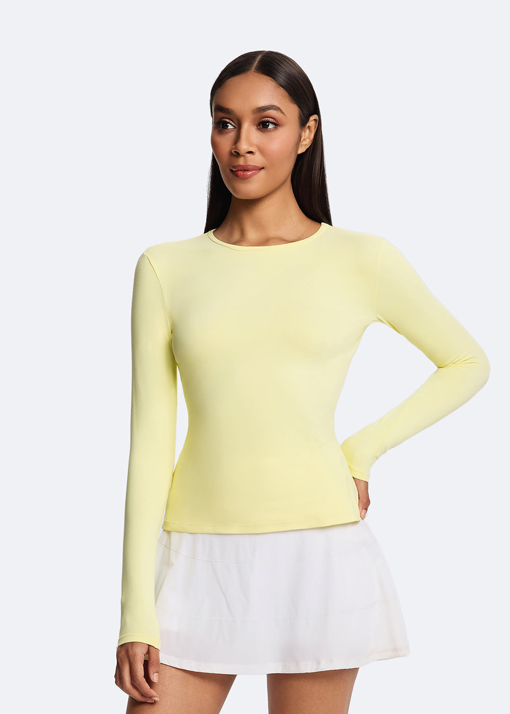 Cloud-Soft Yellow Skin-Friendly Long Sleeve front display 5