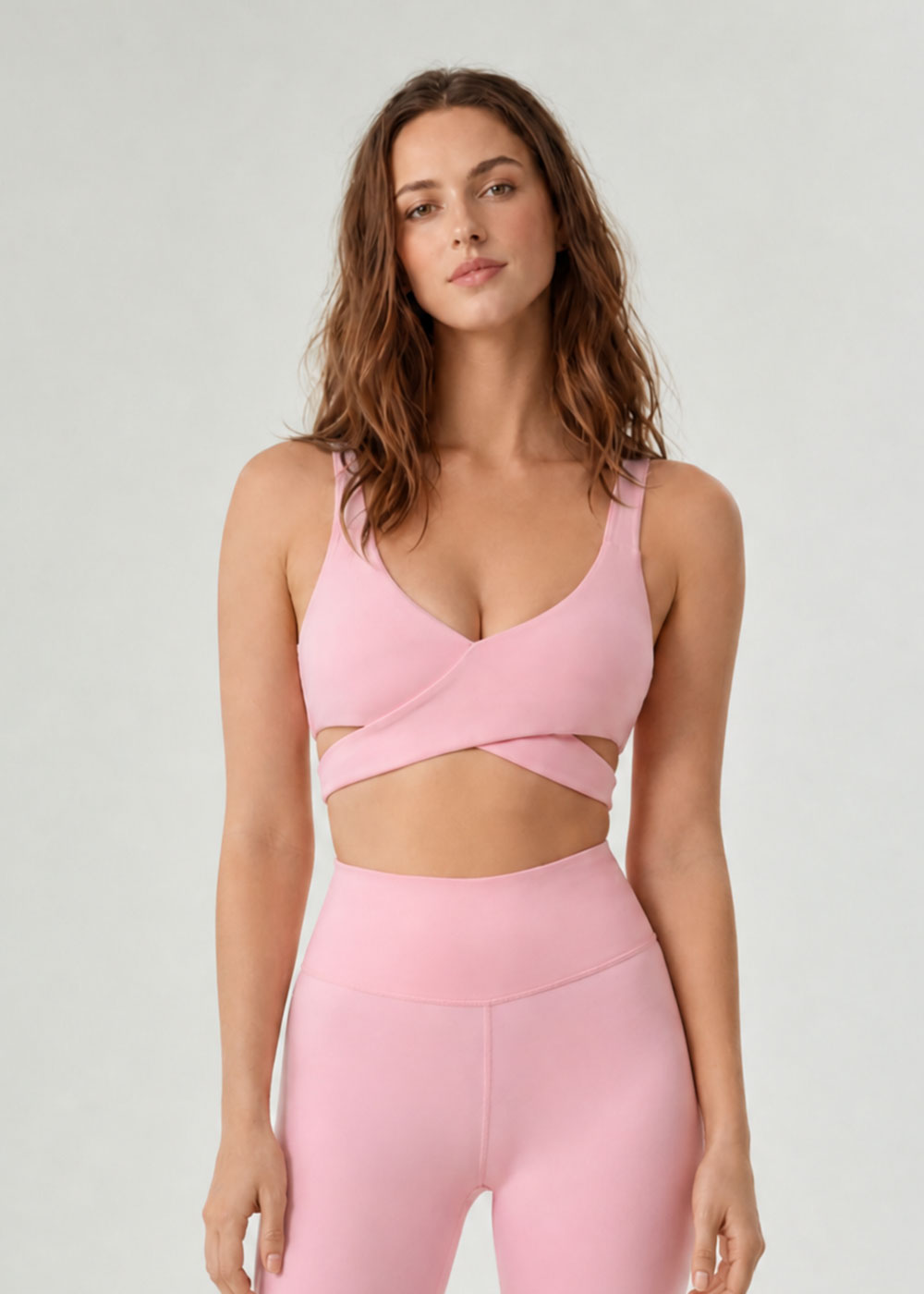 Cross Wrap Deep V Cutout Back Sports Bra