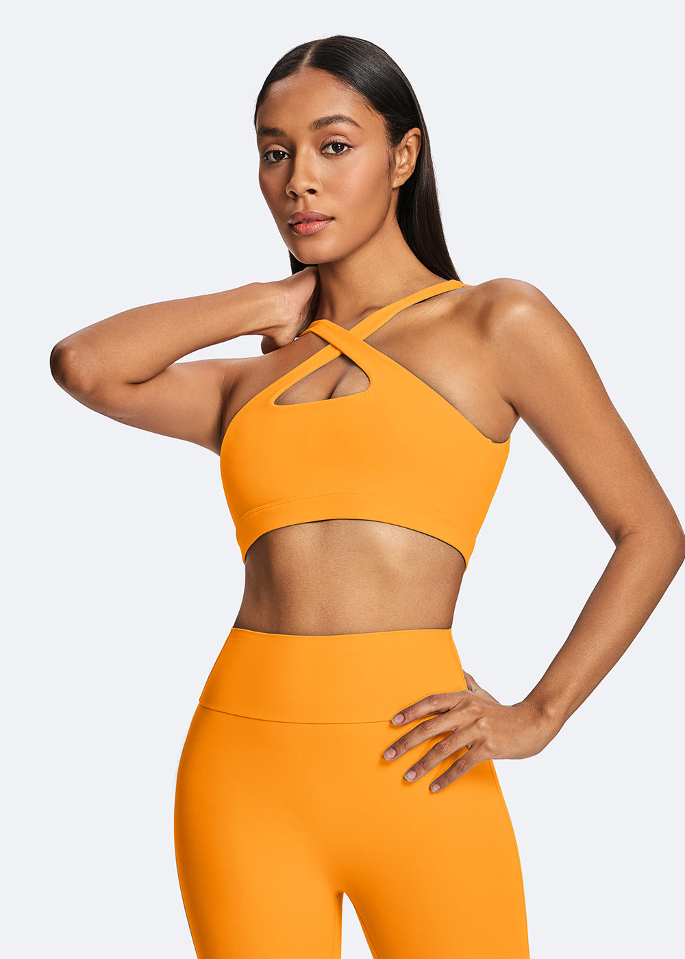 Convertible 2-Way Cutout Sports Bra - front1