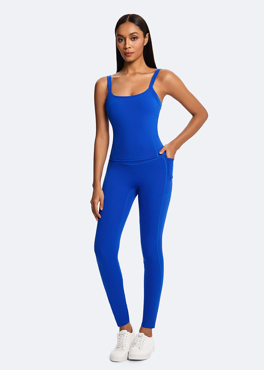 U-Neck Open-Back Cami Sports Tank Top