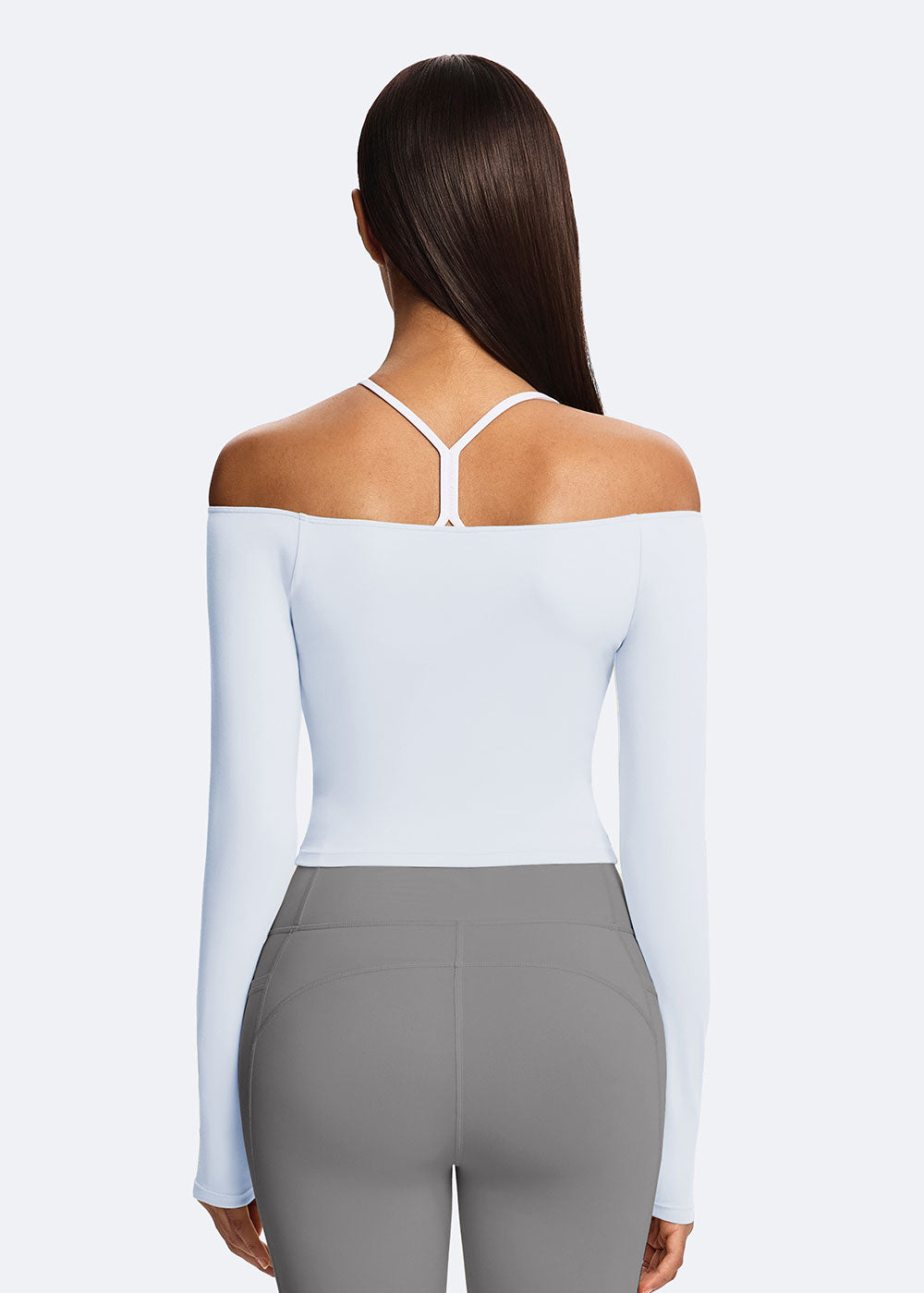 Off-Shoulder Cropped Long-Sleeve Top