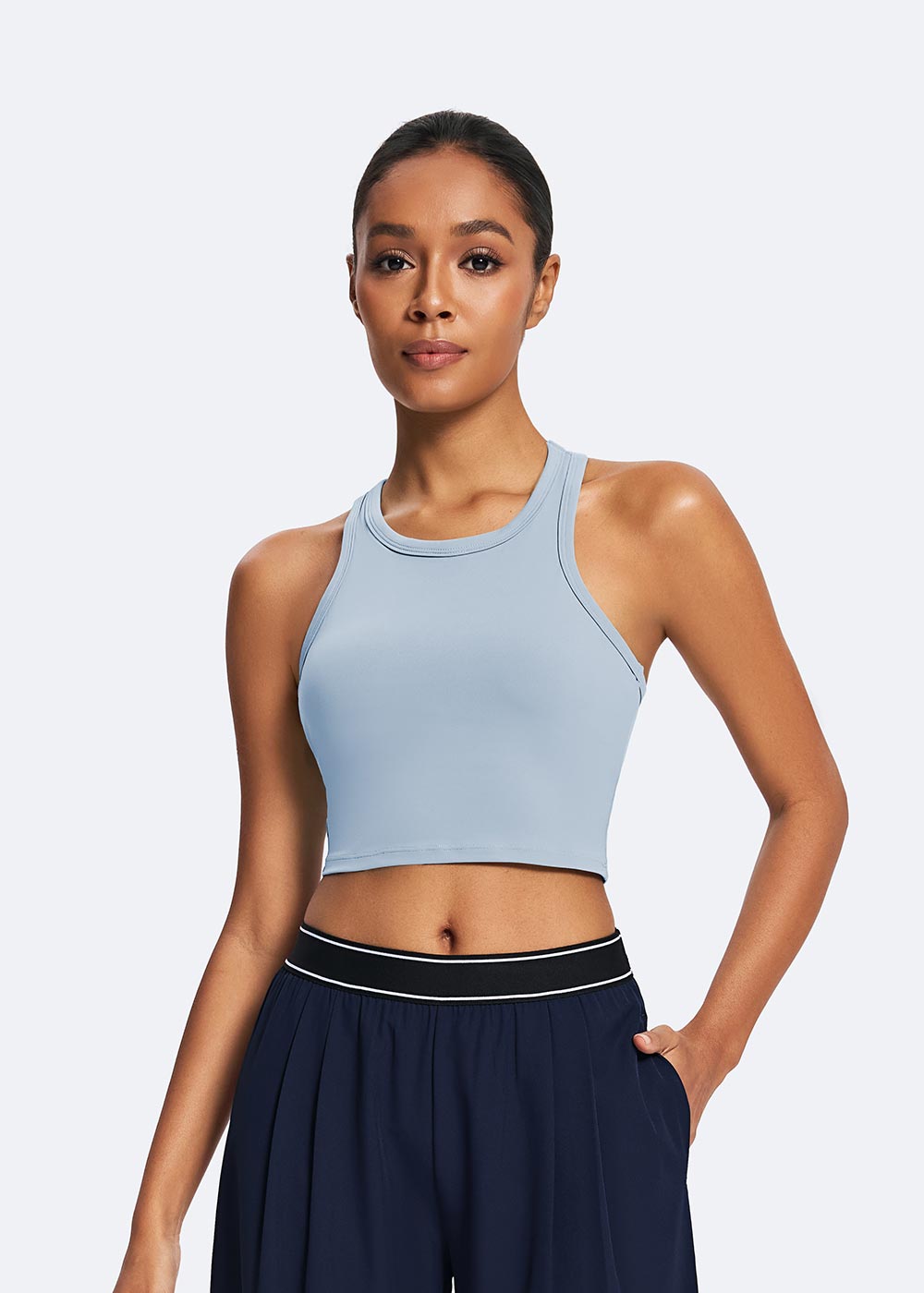 Racerback Cropped Tank Top