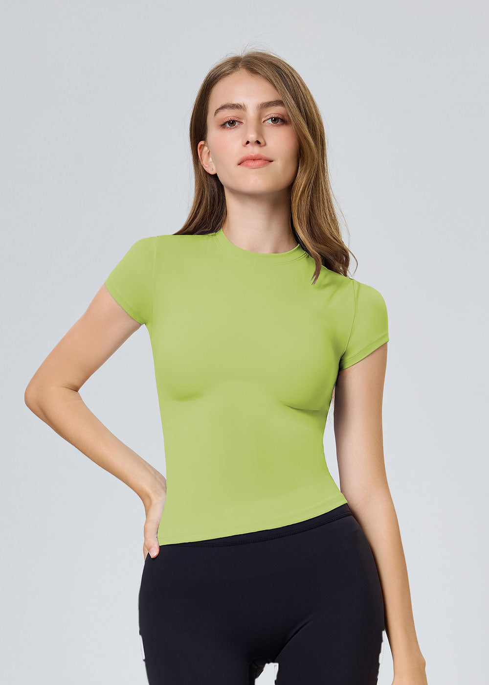 Crew Neck Slim-Fit Short-Sleeve Athletic Top