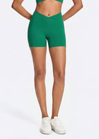 V-Waist Ruched Yoga Shorts - bottom1
