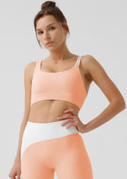 Asymmetric Straps Ribbed Bra