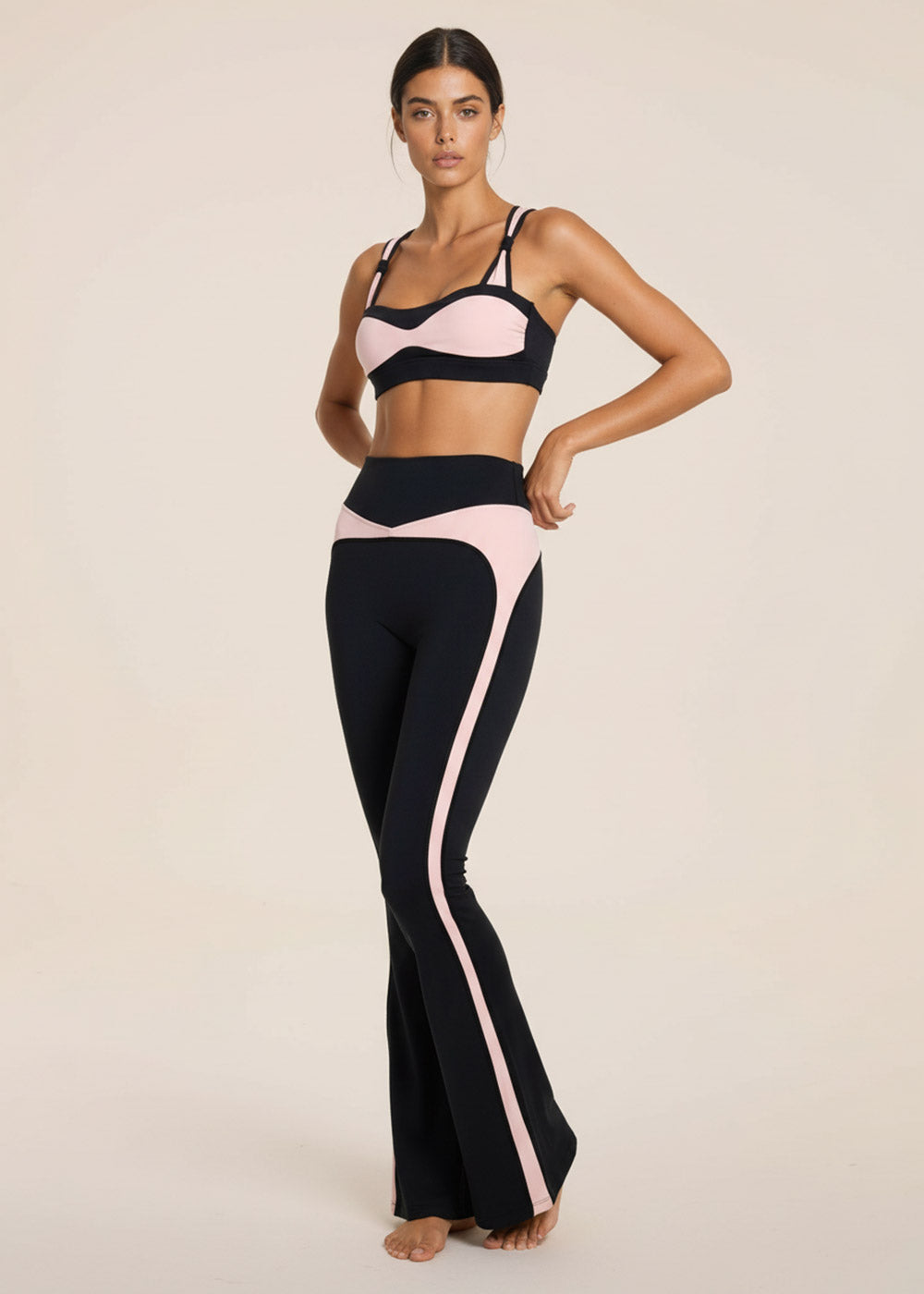 Sweetheart Color-Block Double-Strap Sports Bra