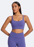 Double Strap Back Sports Bra - front2