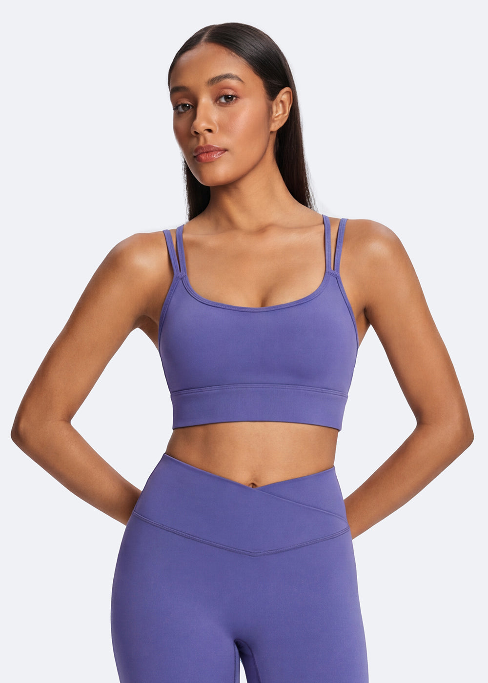 Double Strap Back Sports Bra - front2