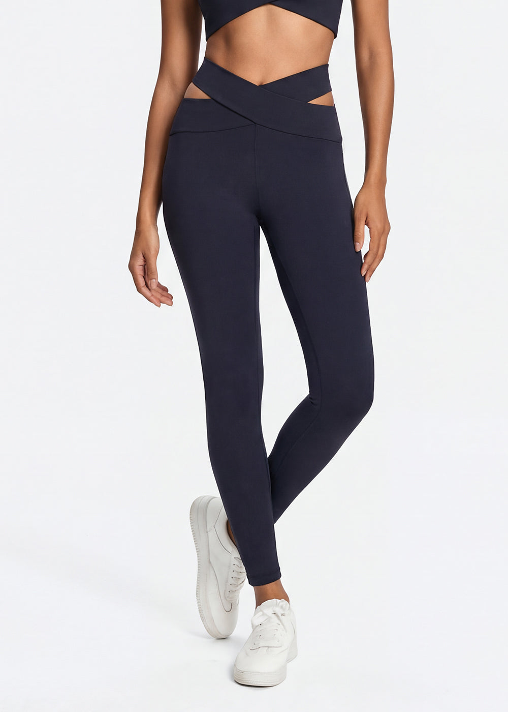 Crisscross Waist Workout Leggings - bottom