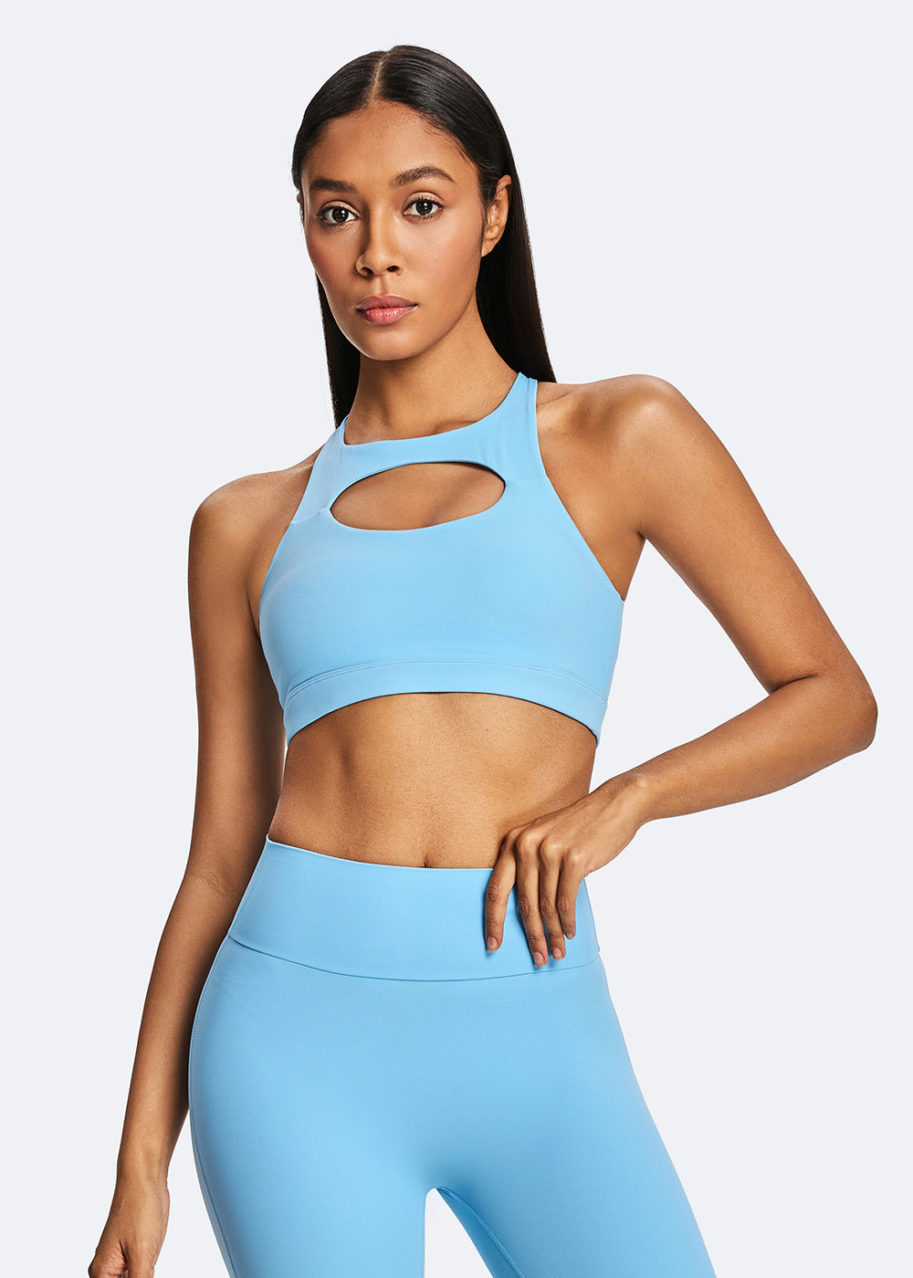 Convertible 2-Way Cutout Sports Bra - front