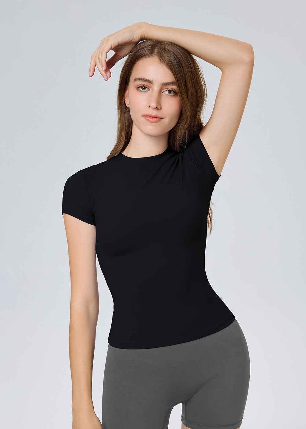 Crew Neck Slim-Fit Short-Sleeve Athletic Top