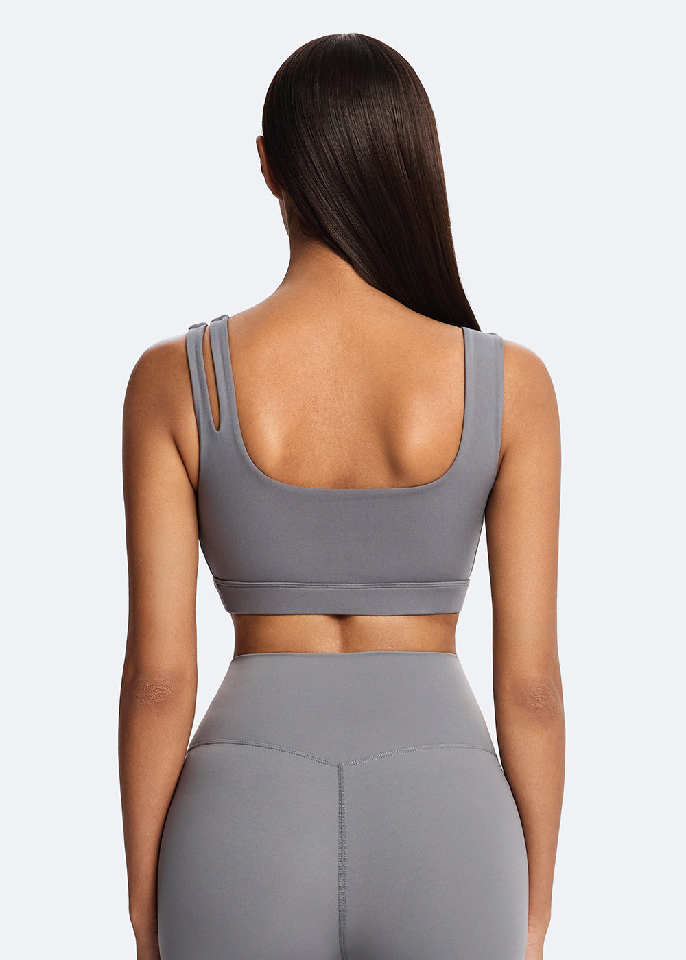 Square Neck Cutout Sports Bra - back