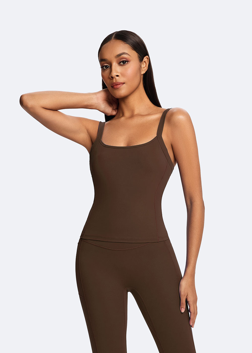 U-Neck Open-Back Cami Sports Tank Top